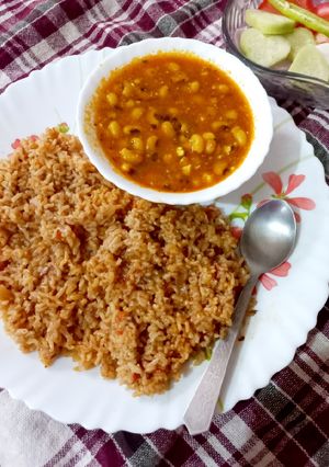 A picture of Lobia chawal.