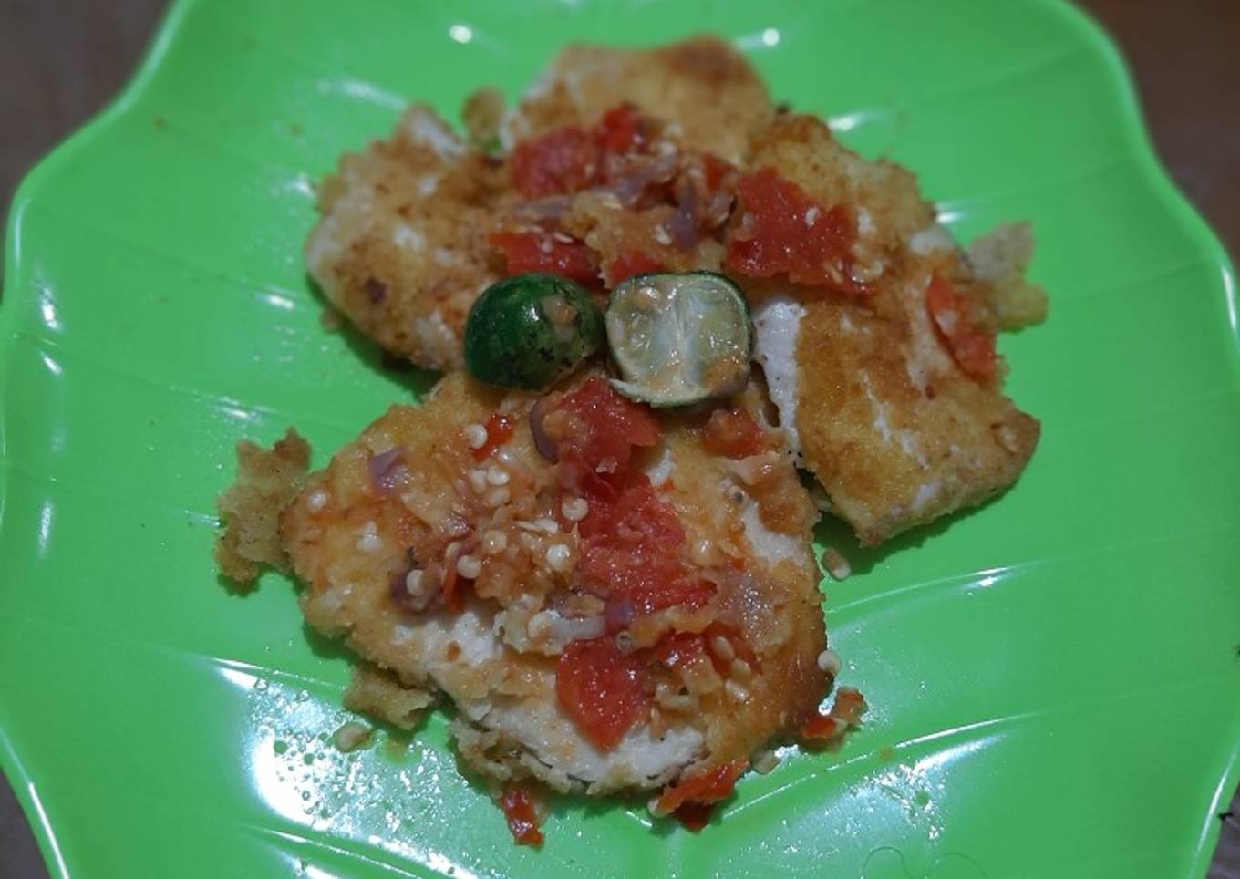 Ayam geprek ala unda Barra