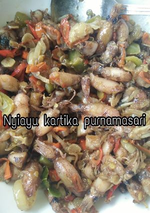 Foto resep Cumi asin pedas