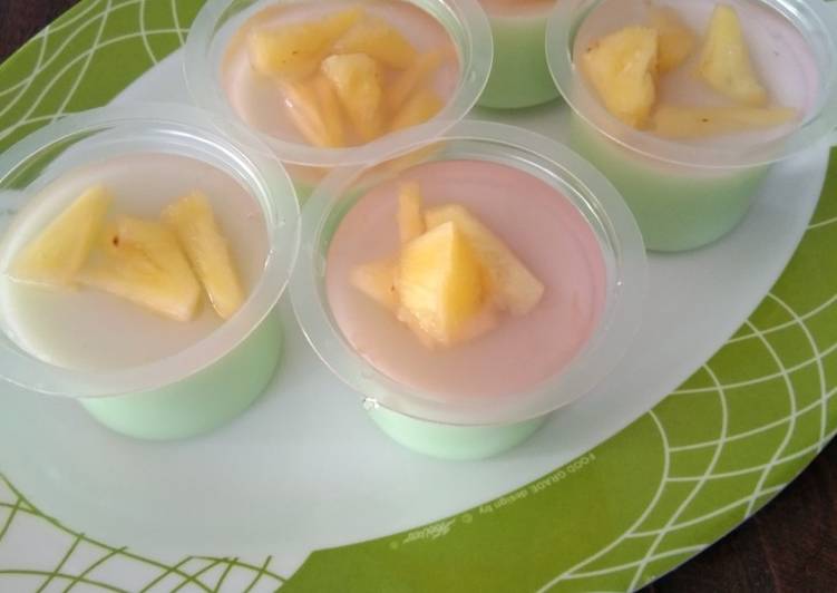 Resep Puding sutra warna warni Anti Gagal