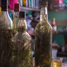 A picture of Grogue (sugarcane liquor)(Cape Verde).