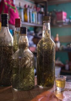 A picture of Grogue (sugarcane liquor)(Cape Verde).
