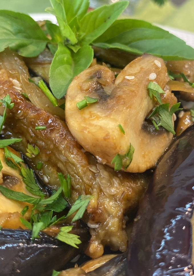 Баклажани 🍆 з грибами по-азійськи