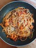 Spaghetti porcini e gamberetti