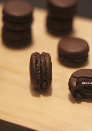 Foto resep Dark choco french macaron less sugar