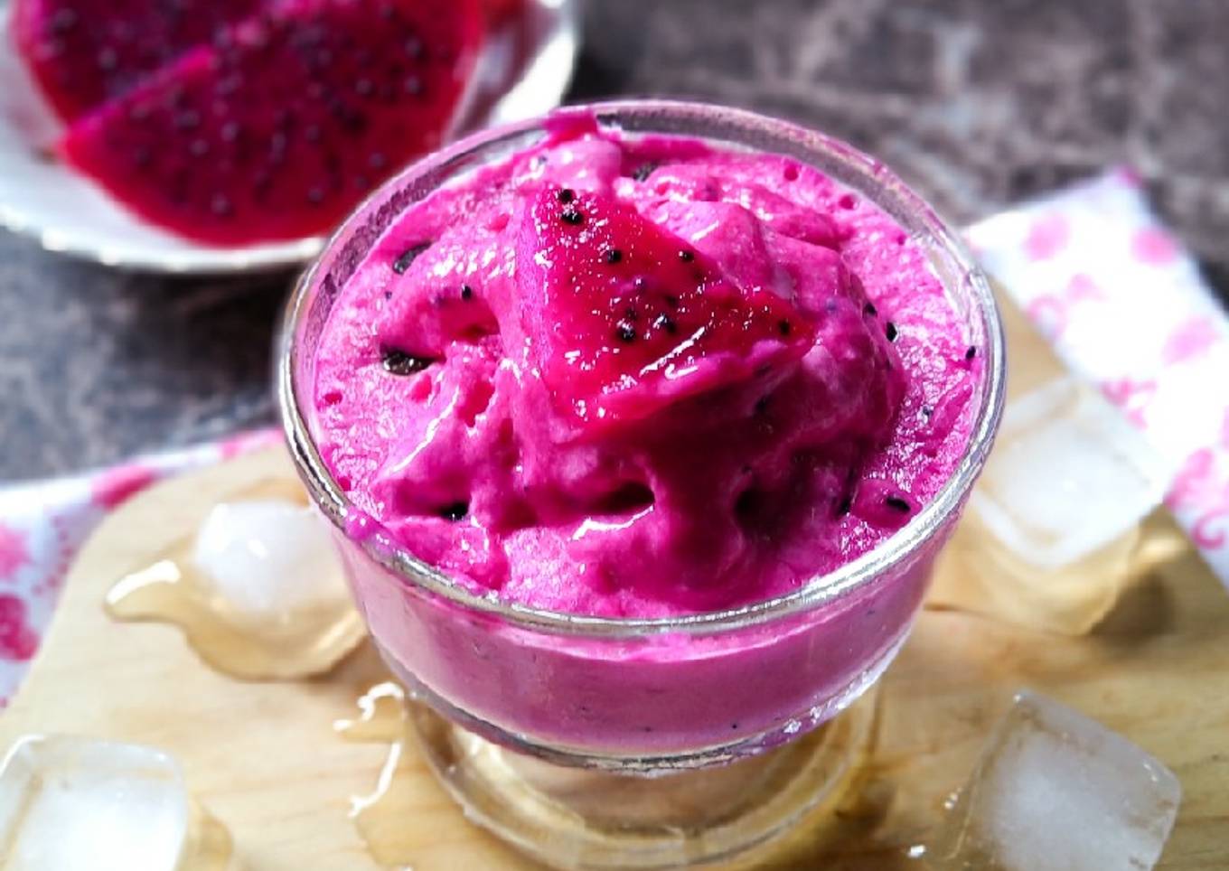 Resep Ice Cream Buah Naga (229) Anti Gagal