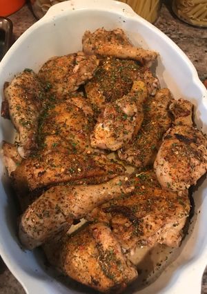 A picture of Garlic n herb roasted chicken.