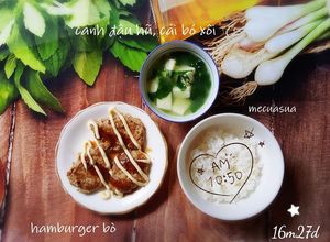 Hình của món Hamburger bò cho bé.