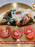 👩‍🍳Egg Whites Omelette with Spinach and Chicken Slice
