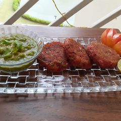 A picture of Roasted Vegetable and Beetroot Cutlets.