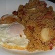 Quinoa con chorizo y salchichas