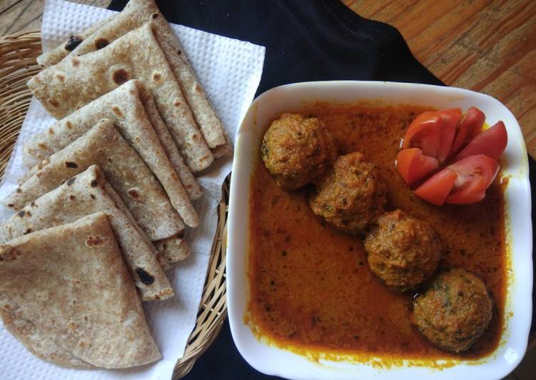 Palak chana dal kofta curry