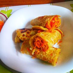 A picture of Breakfast chapati roll #themechallenge.