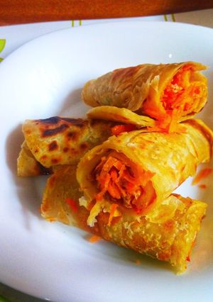 A picture of Breakfast chapati roll #themechallenge.