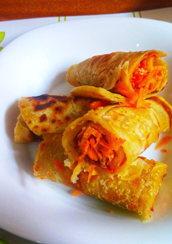 A picture of Breakfast chapati roll #themechallenge.