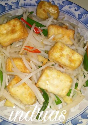 Foto resep Tauge tumis tahu goreng