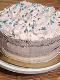 Torta rellena de chocolate decorada con chantilly de chocolate