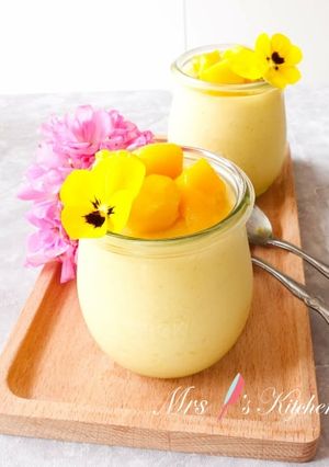A picture of Super Easy Summer Dessert: Mango Yogurt Pudding.