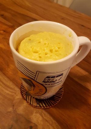 Une photo de Mug cake banane vanille pépites de chocolat