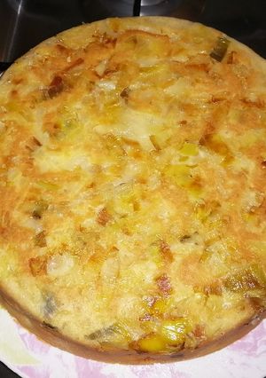 Une photo de Gâteau aux poireaux et aux oignons