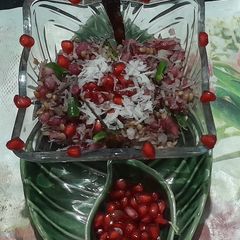 A picture of Pomegranate Poriyal.