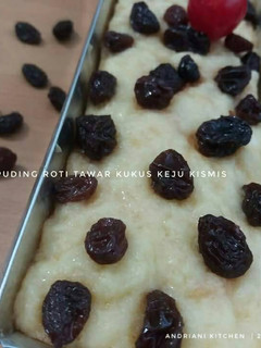 Foto resep Puding roti tawar keju kismis