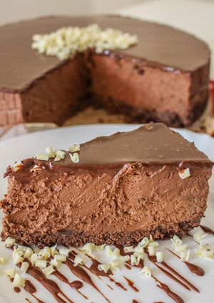 Sütés nélküli csokis sajttorta recept fotója