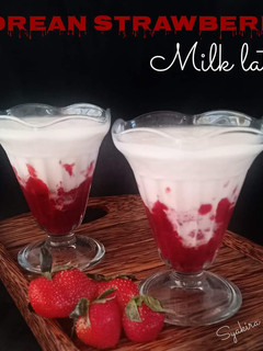 Foto resep Korean srawberry milk latte