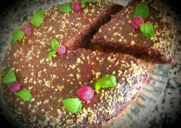 Recette Des La tarte aux chocolat,framboise