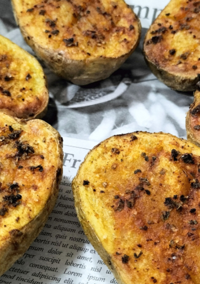 Una foto de Patatas asadas en microondas y airfryer