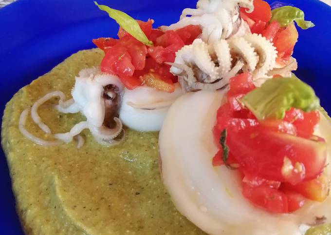 Passaggi a Preparare Preferito Bella Italia con crema di zucchine, seppie e pomodori