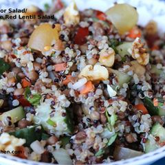A picture of Quinoa Masoor Salad/Quinoa Whole Red Lentil Salad.