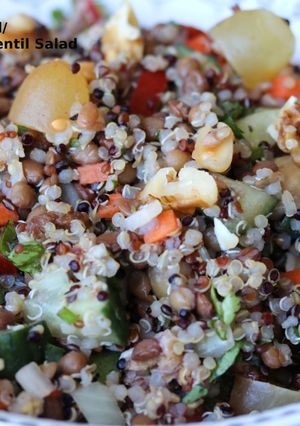 A picture of Quinoa Masoor Salad/Quinoa Whole Red Lentil Salad.