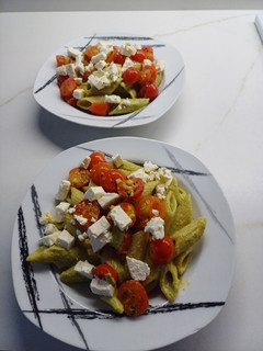Una foto de Rigatoni con salsa de calabacín