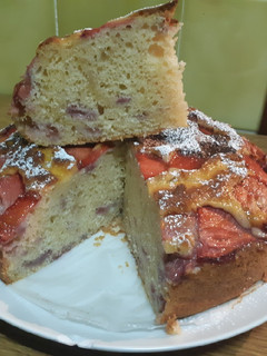 Una foto de Pastel de queso mascarpone y fresas