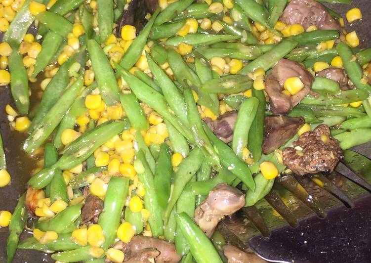 Bahan Menyiapkan Buncis tumis hati ampela yang sempurna