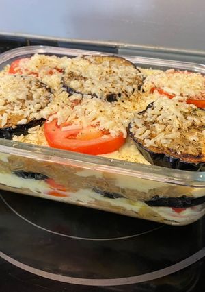 A picture of Egg Plants with Potatoes and Minced Meat.