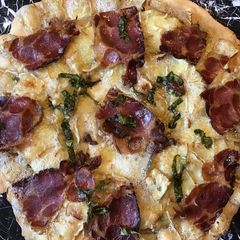 A picture of California Farm Serrano Ham & Brie Pizza.
