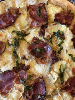 A picture of California Farm Serrano Ham & Brie Pizza.