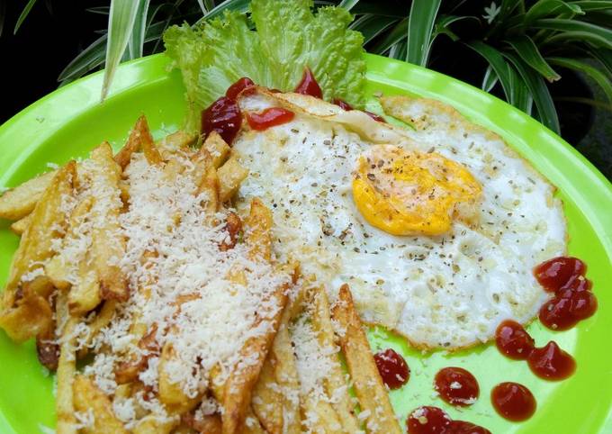 Langkah Mudah Masakan Resep Fried fried with chees&egg