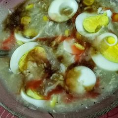 A picture of Chicken corn soup.