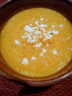 Una foto de Crema de boniato y calabaza