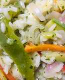 ARROZ CON VERDURAS 🍅🌽🫑🧅🥬🥦🥕Y CUBOS DE QUESO CUARTIROLO 🧀