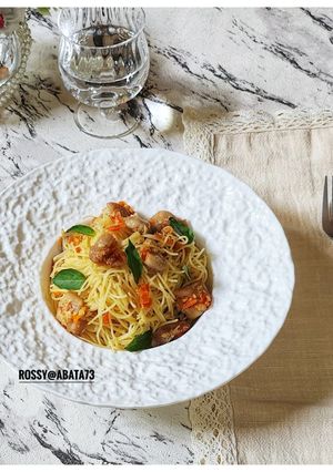Foto resep Pasta Angel Hair Oseng Ayam Taichan