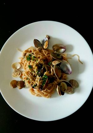 Foto resep Pasta alla vongole bianca (pasta kerang)
