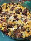 Gratin de polenta aux légumes et lardons