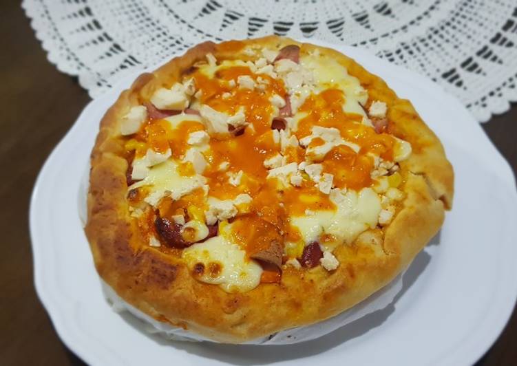 Recipe of Speedy Pizza covered with homemade Mozzarella Cheese & Sausage