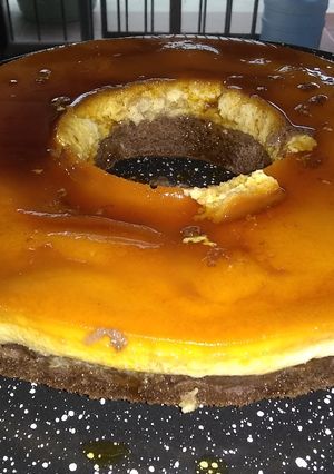 Una foto de Chocoflan o torta imposible 🍮