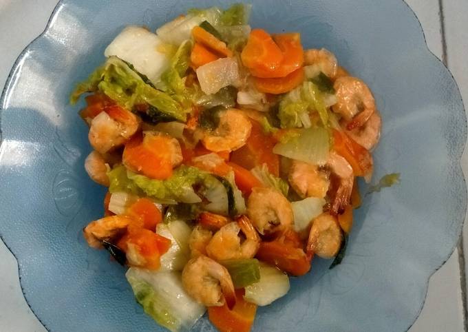 Resep Tumis Sawi Putih Wortel Dan Udang Oleh Bulan Cookpad