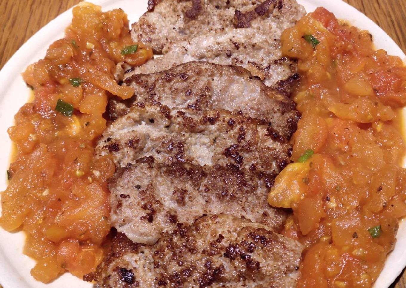 Pork Chop with Sauteed Fresh Tomatoes